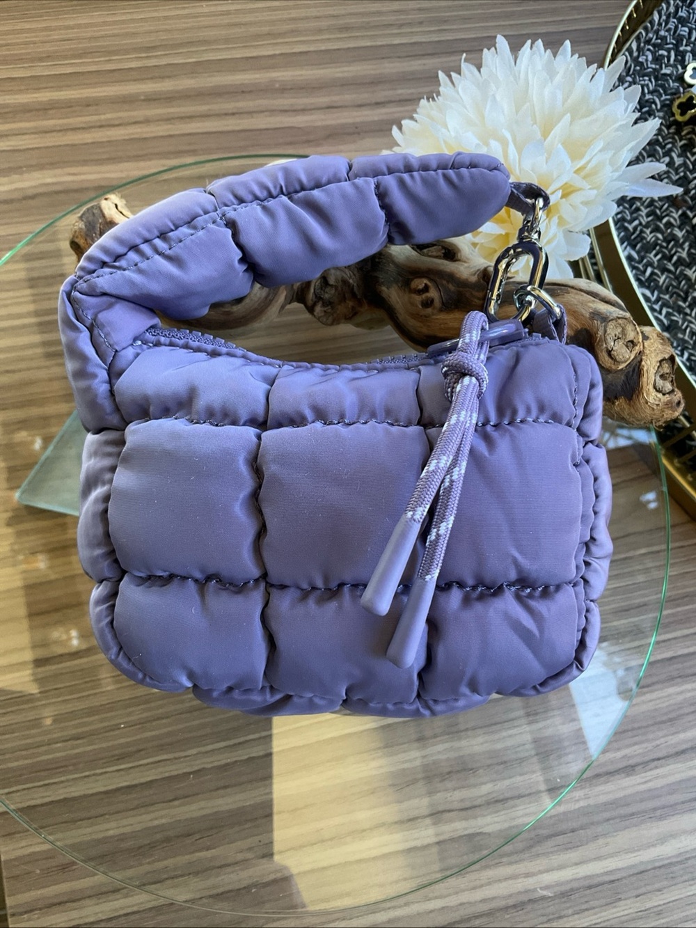 Mini Quilted Puffer Wristlet Bag